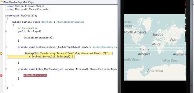 Windows Phone 7 编程实践—捕获Map控件的DoubleTap事件