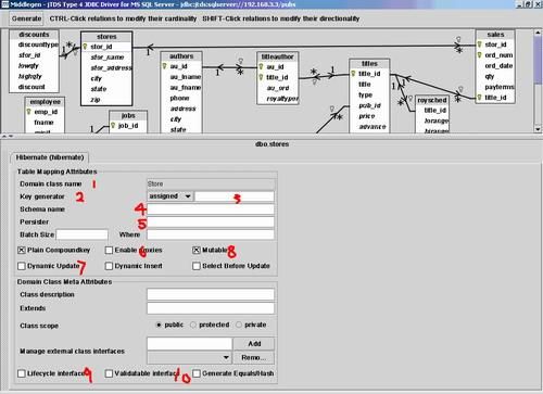 Middlegen-Hibernate的配制和使用(jtds连接sqlserver数据库)