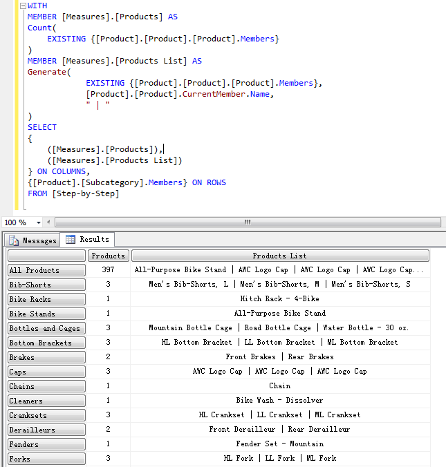 MDX Step by Step 读书笔记(七) - Performing Aggregation 聚合函数之 Max, Min, Count , DistinctCount 以及其它 TopCount, Generate