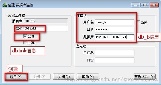 【oracle】dblink创建