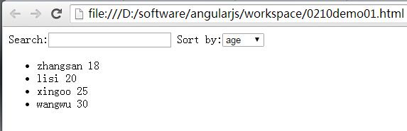 基于AngularJS的过滤与排序