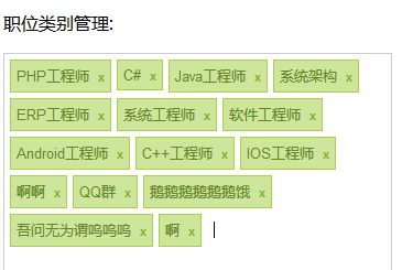 jQuery Tags Input Plugin 插件的使用
