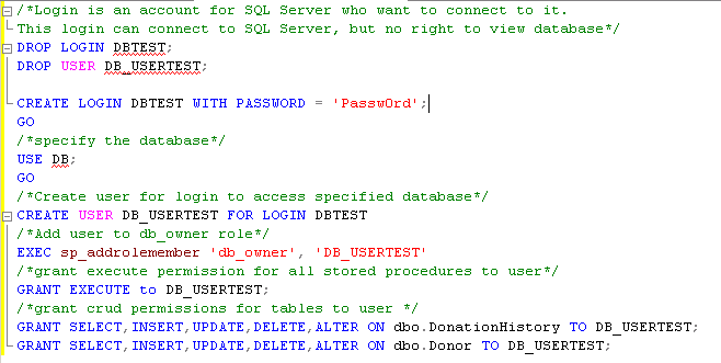 SQL Server - User Accounts