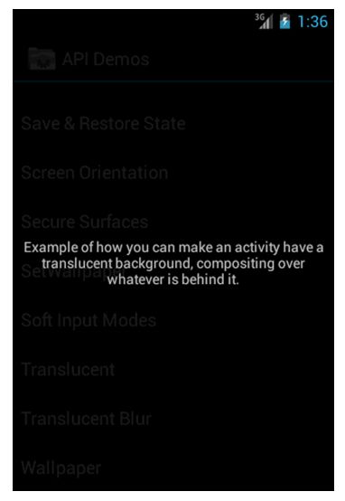 [Android Samples视频系列之ApiDemos] App-Activity-Translucent