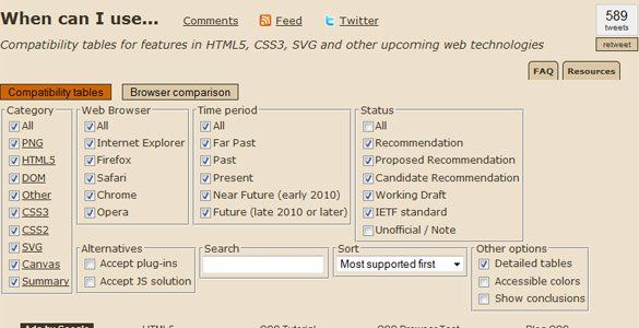When can I use? Compatibility tables (html5, css3 + +)
