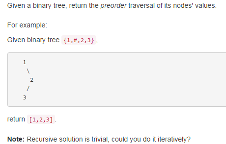 【LeetCode 144_二叉树_遍历】Binary Tree Preorder Traversal