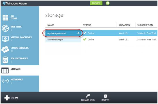 探索 Windows Azure Storage