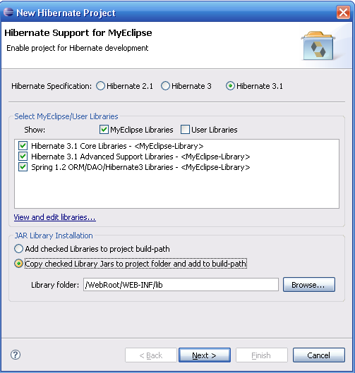 使用myeclipse集成struts,hibernate,spring的一个示例程序（图七）