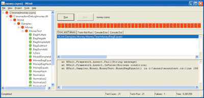 Figure 3 NUnit Error Tracing