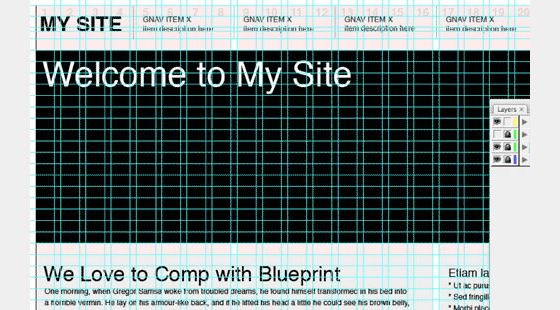 Illustrator Template for Blueprint CSS Comps