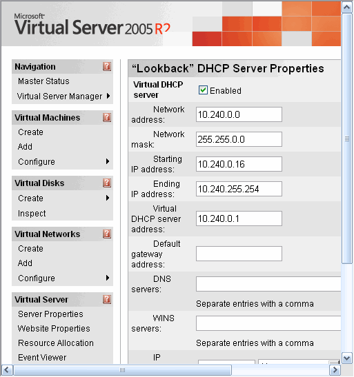 使用Microsoft Lookback网卡解决了断网情况下 Virtual Server 虚机和主机的网络连接