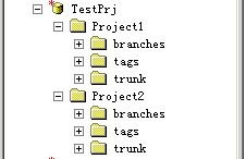 svn根据项目来创建目录结构或者根据分支来创建项目结构
