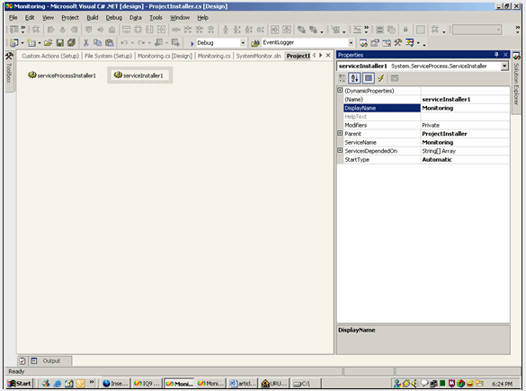 Monitoring System Usage using Windows Service