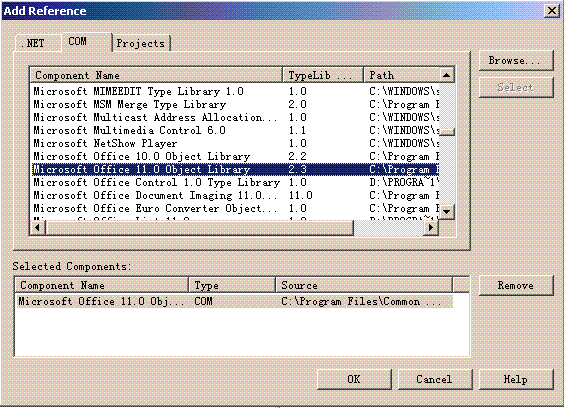 VS2003中基于Word2003编程