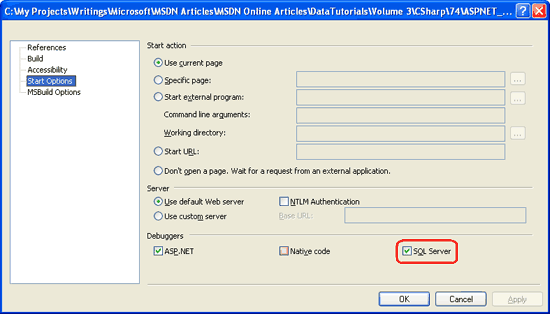 转:通过 Visual Studio 对 SQL Server 中的存储过程设置断点并调试