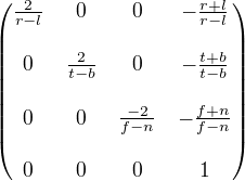 OpenGL Orthographic Projection Matrix