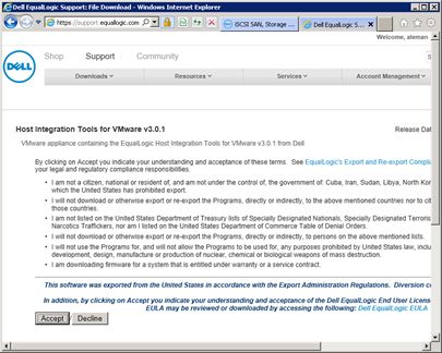 Dell Equallogic host integration tools for vmware vcenter.