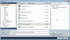 Tutorial: WPF User Control for AX2012