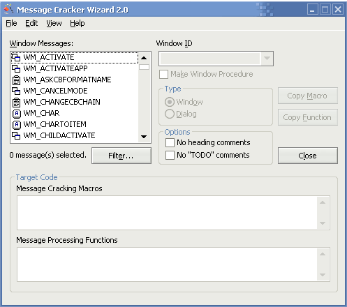 Message Cracker Wizard for Win32 SDK Developers