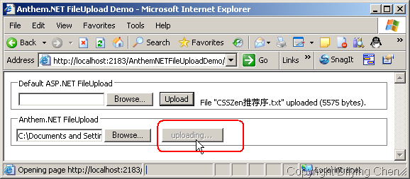 Anthem.NET 1.5中的FileUpload控件实现Ajax方式的文件上传
