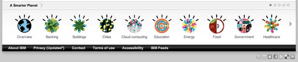 screenshot of the ibm's smarter planet footer