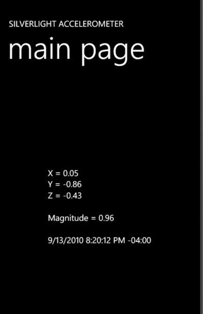 Windows Phone 7（accelerometer）重力感应编程
