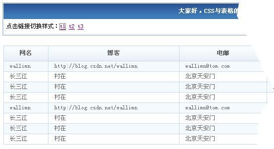 表格外观