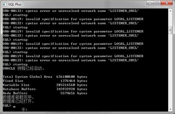 ORA-00119和ORA-00132的解决方案(Oracle11g--准确版本11.2)