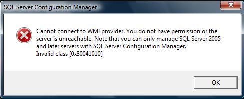 Solution - SQL Server 2008 Configuration Manager Cannot open problem.