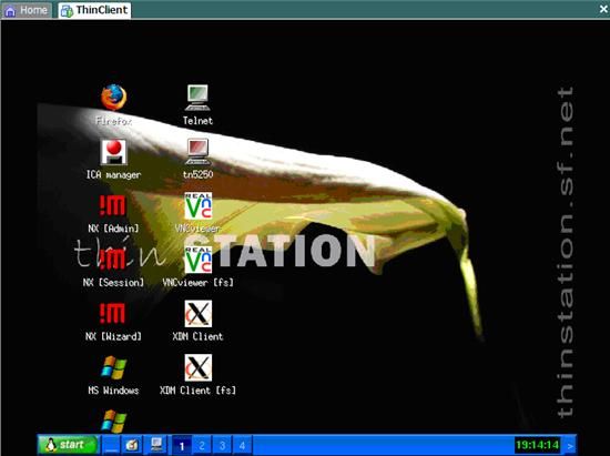 图 10 Thinstation 启动后的系统界面