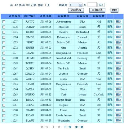 DataGrid自定义分页以及几种常用的删除方法