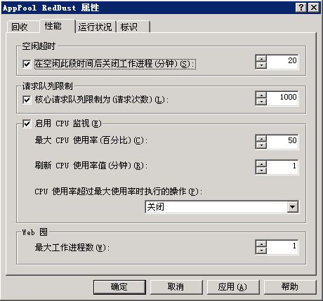 IIS：w3wp.exe进程占用cpu和内存过多的处理办法