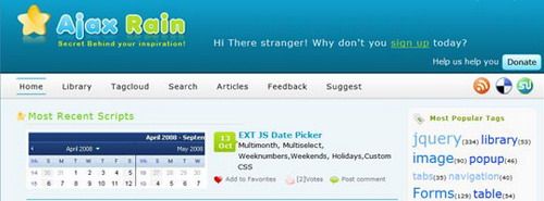 10个非常棒的Ajax及Javascript实例资源网站