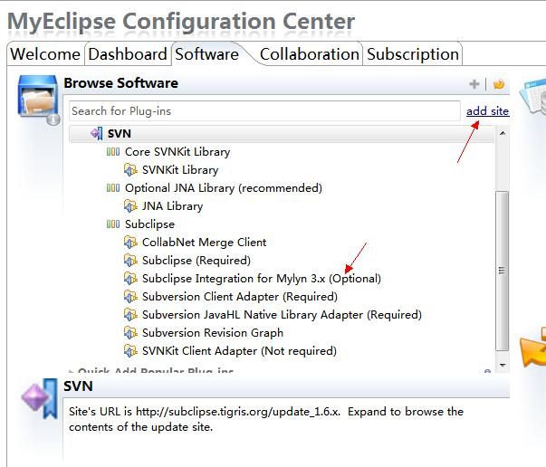 MyEclipse 8.6 安装 SVN 插件