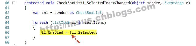 CheckBox或者CheckBoxList控件选择之后变为只读