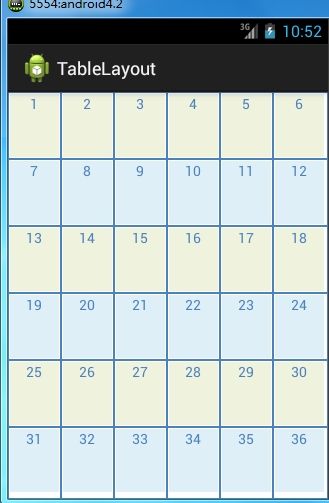Android自定义表格控件