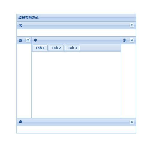 Ext.Net中，第五种BorderLayout布局方式。