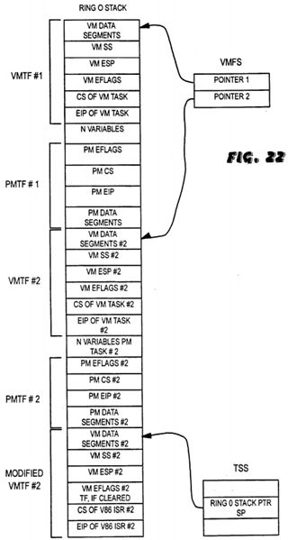 Reentrant protected mode kernel using virtual 8086 mode interrupt service routines