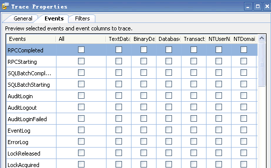 SqlServer2005Express下的事件探查器