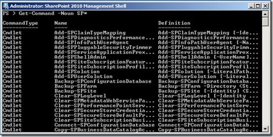 SharePoint 2010 PowerShell （1）入门介绍