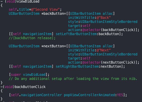 XCode4.2.1 使用NavigationController实现View切换