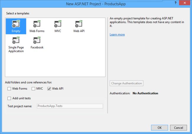 Getting Started with ASP.NET Web API 2 (C#)