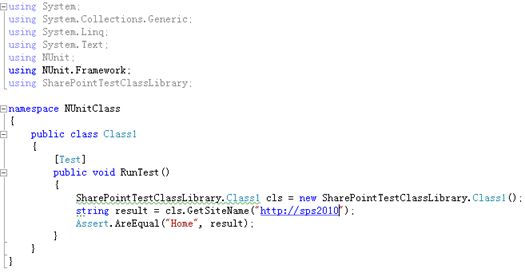 对SharePoint 2010进行单元测试NUnit
