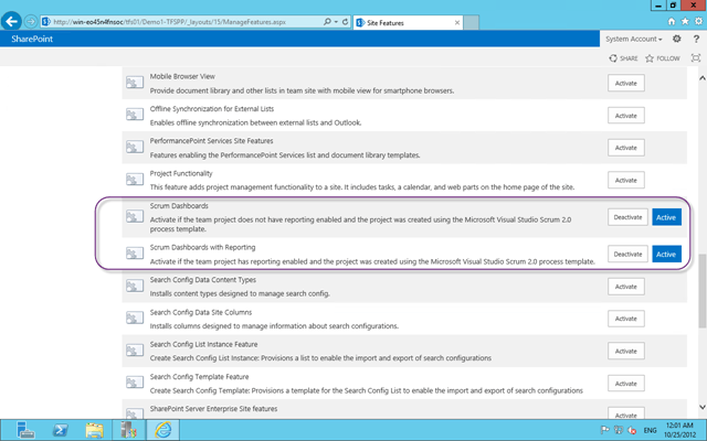 Enabling Scrum Dashboards with Reporting in SharePoint 2013