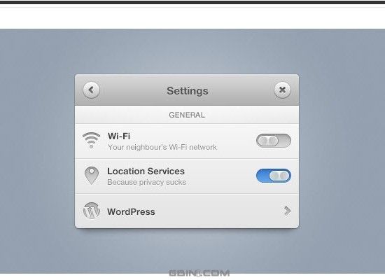 Settings Panel (PSD)