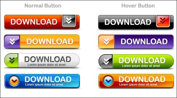 Incredible Sets of High Quality Website Buttons For Free in PSD Format