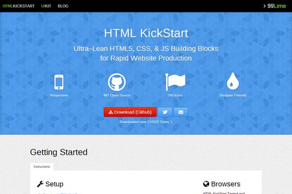 HTML KickStart - html5 frameworks 2014,