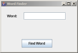 Word Finder GUI 启动时的屏幕快照