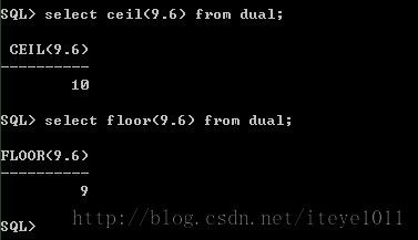 Oracle中trunc函数、round 函数、ceil函数和floor函数的使用