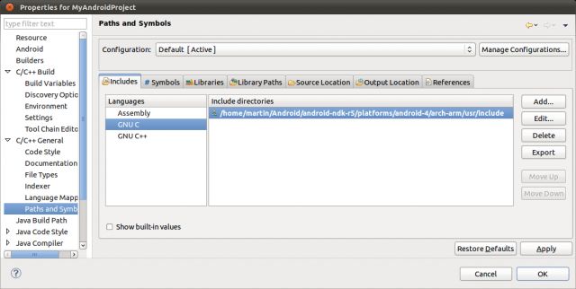 Using Eclipse for Android C/C++ Development